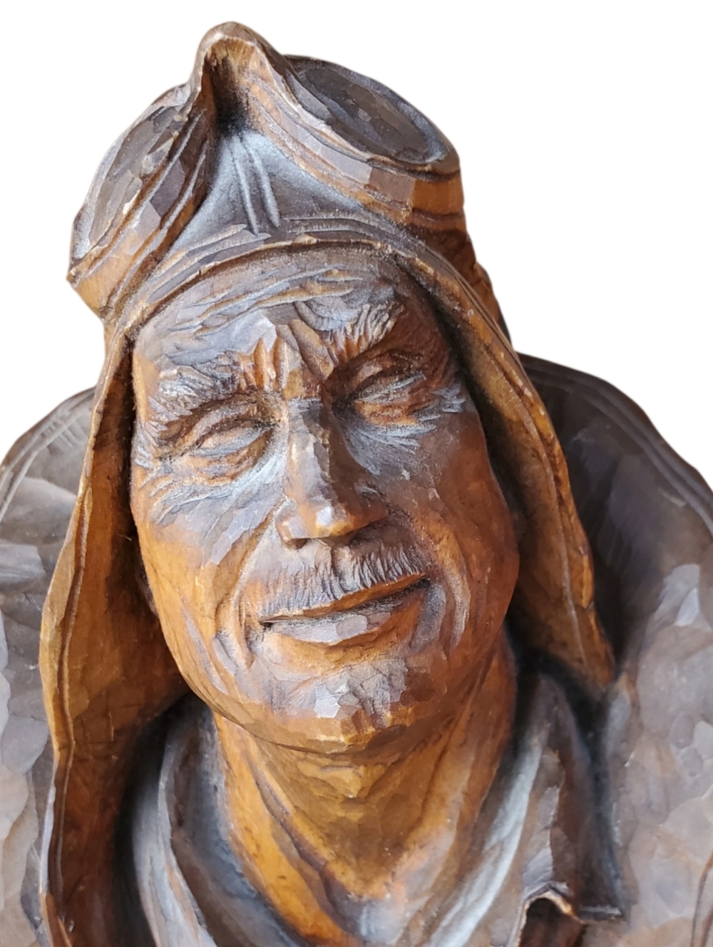 Vintage WWII Aviator Pilot Figurine Bust R. Wetherbee Carving - Picture 3 of 8